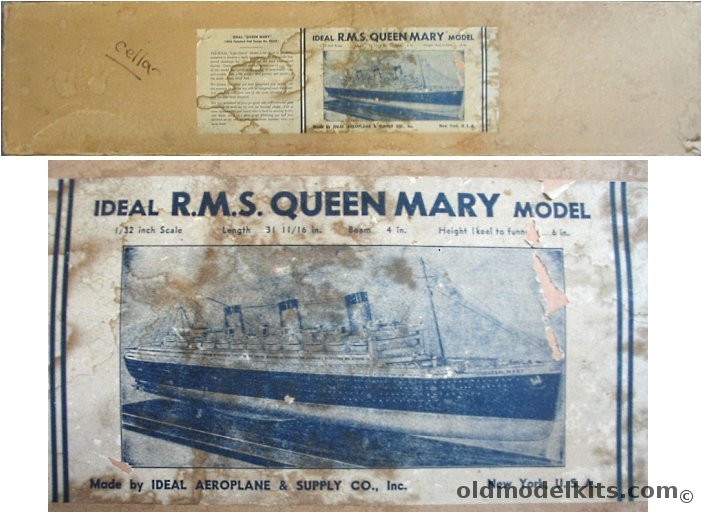 Ideal Aeroplane & Supply 1/380 RMS Queen Mary 'Super Detail' Wood and Metal Model - 32 inches long plastic model kit